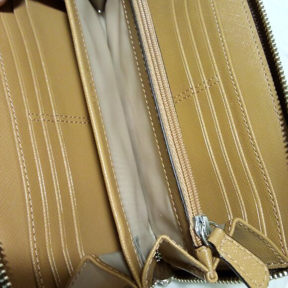 Coach Long Zip Around Coated Canvas w/Leather Trim,, EUC - Picture 9 of 13